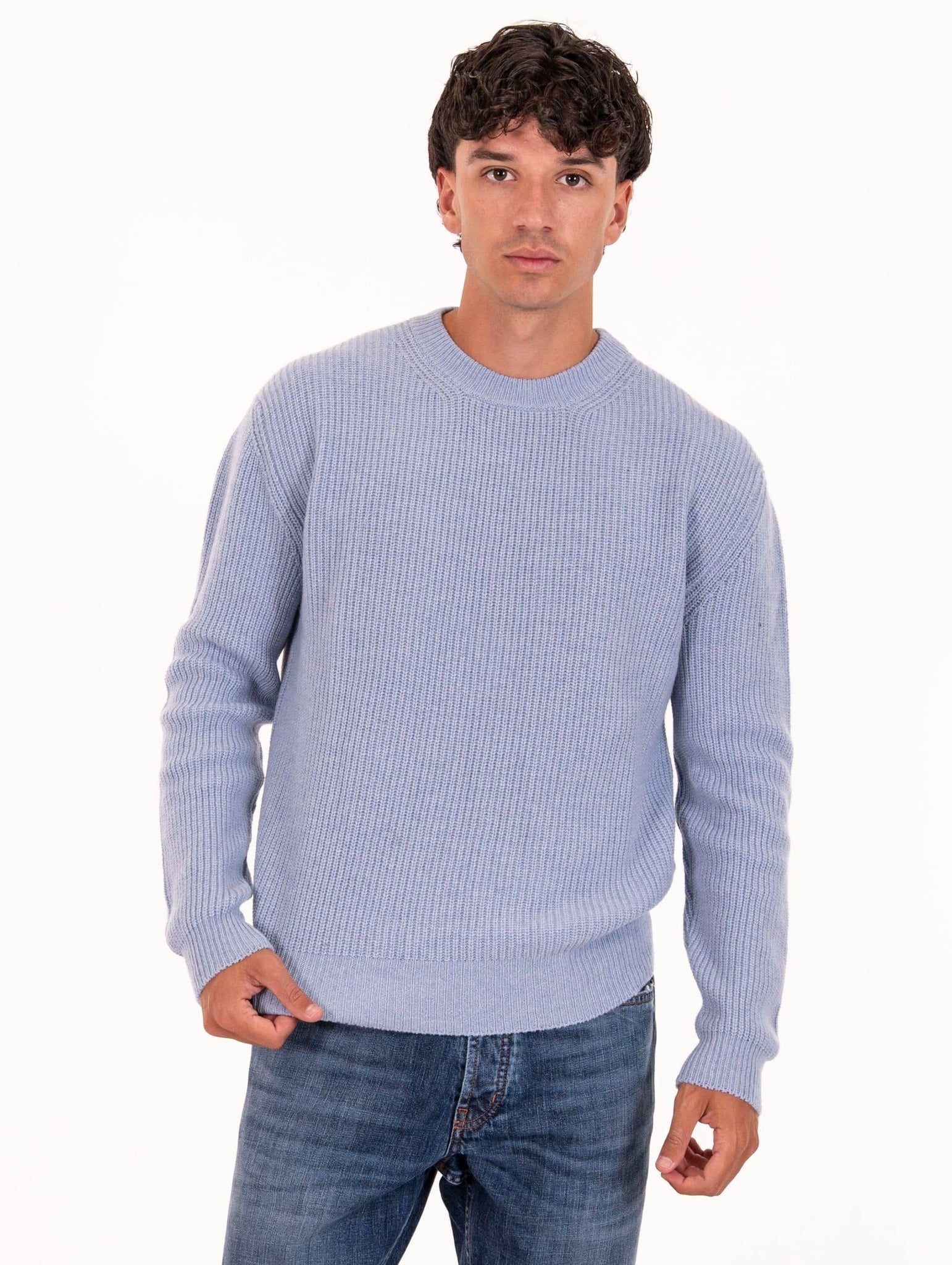 Maglia Girocollo Daniele Fiesoli  in Eco Cashmere Celeste