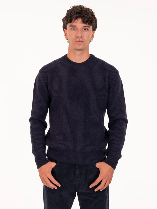 Daniele Fiesoli Crew Neck Sweater in Eco Cashmere Navy