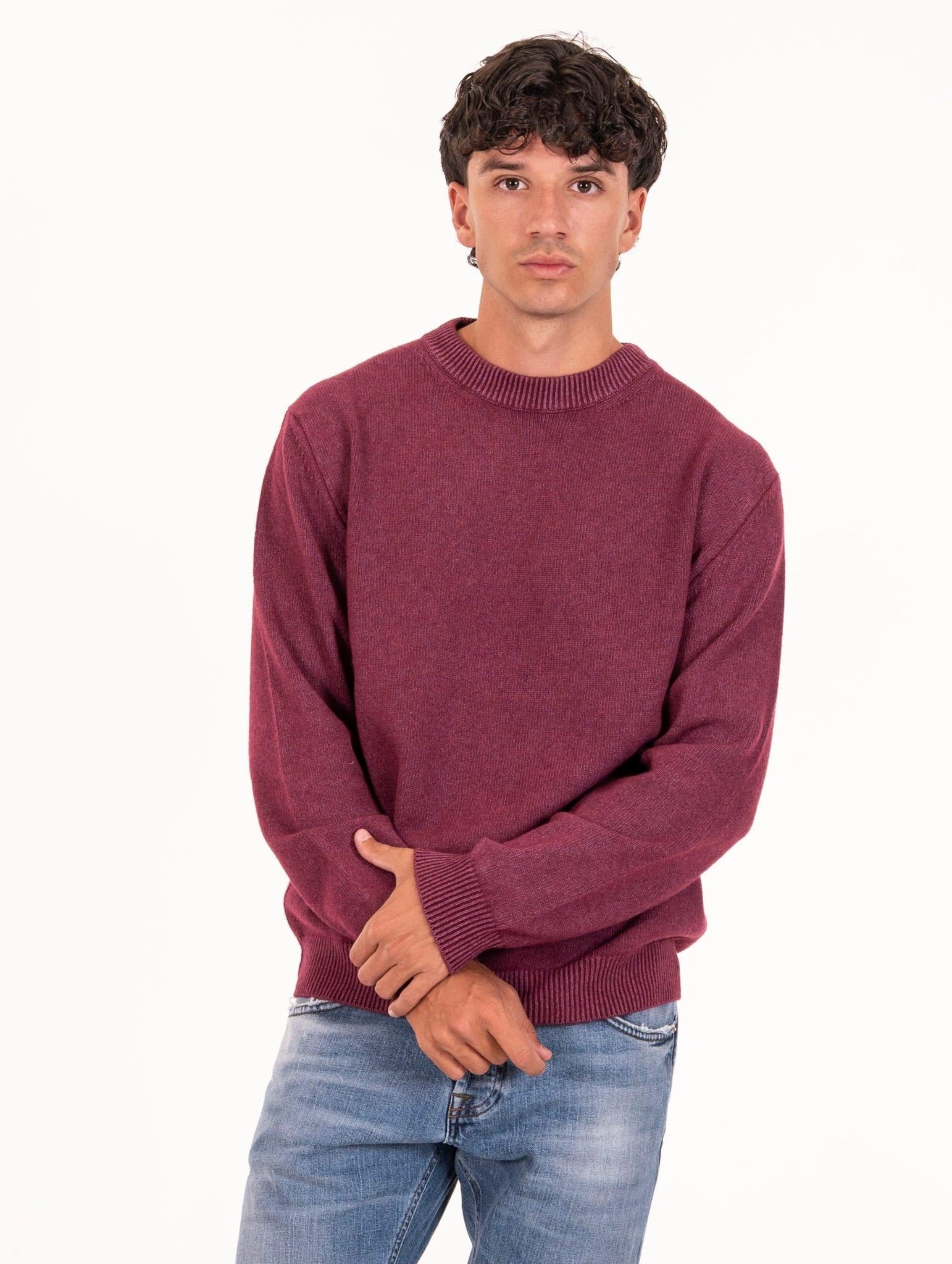 Maglia Girocollo Daniele Fiesoli in Eco Cashmere Vinaccia