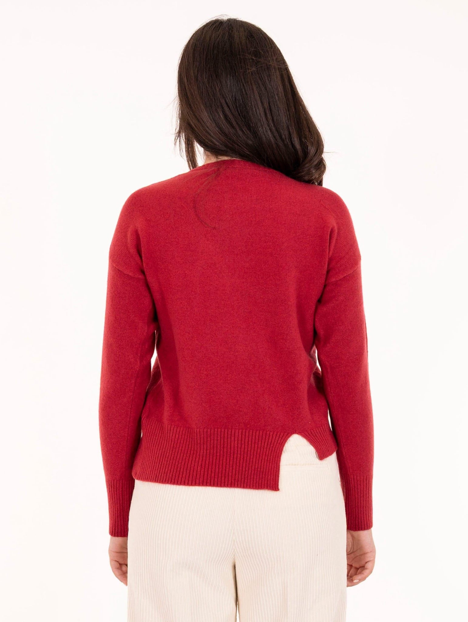 Maglia Girocollo White Wise con Spacchetto in Lana e Viscosa Blush