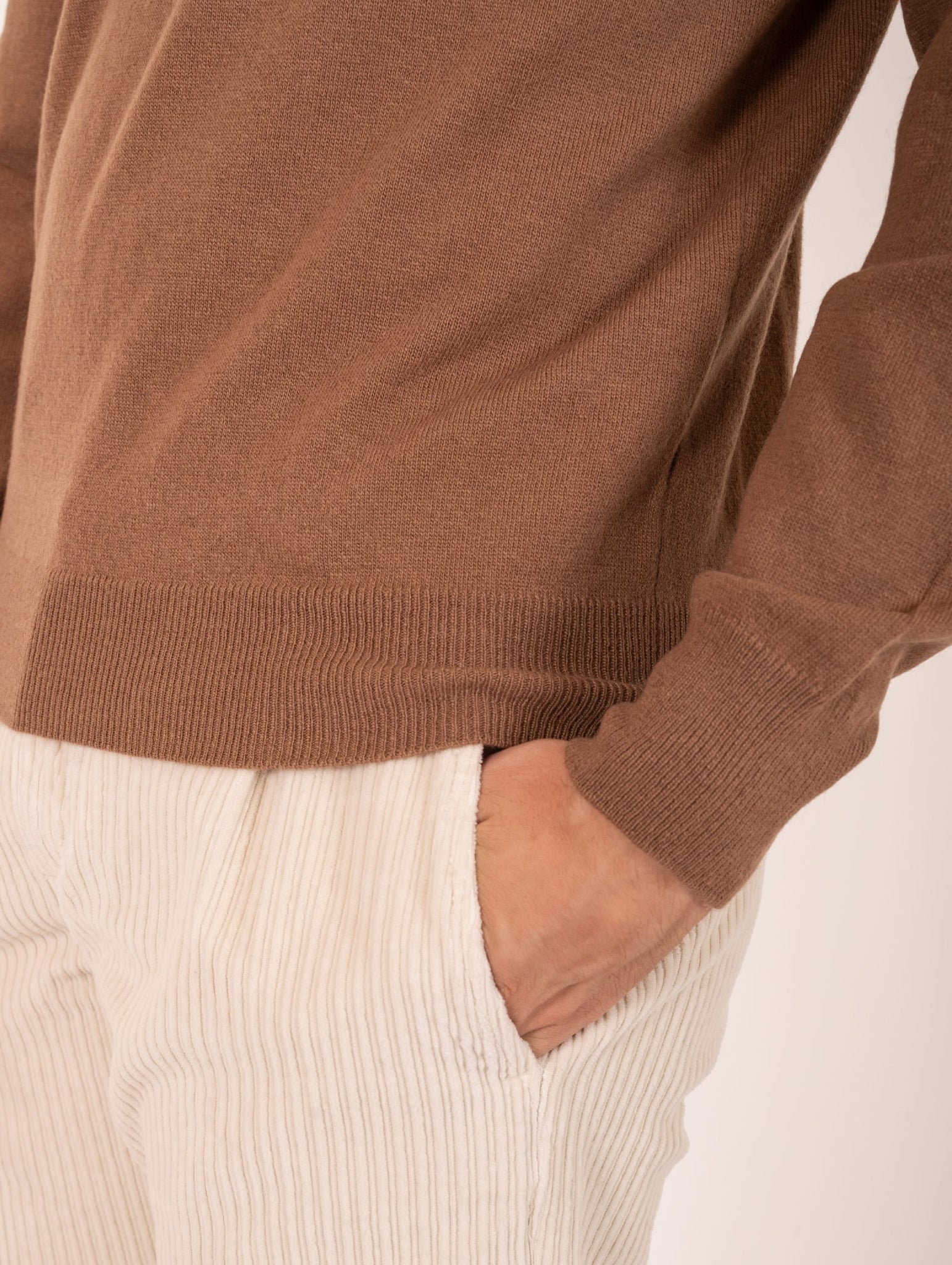 Maglia Girocollo Zanieri Lambswool e Cashmere Caramello