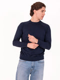 Pullover Luigi Gentile aus Seide und Baumwolle Navy