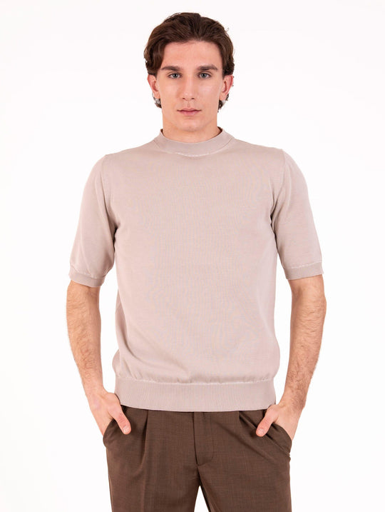 Maglia M/M Eleventy Milano Platinum in Cotone Sabbia