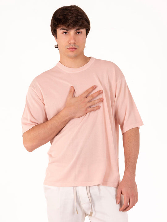 Maglia Roberto Collina in Cotone Rosa