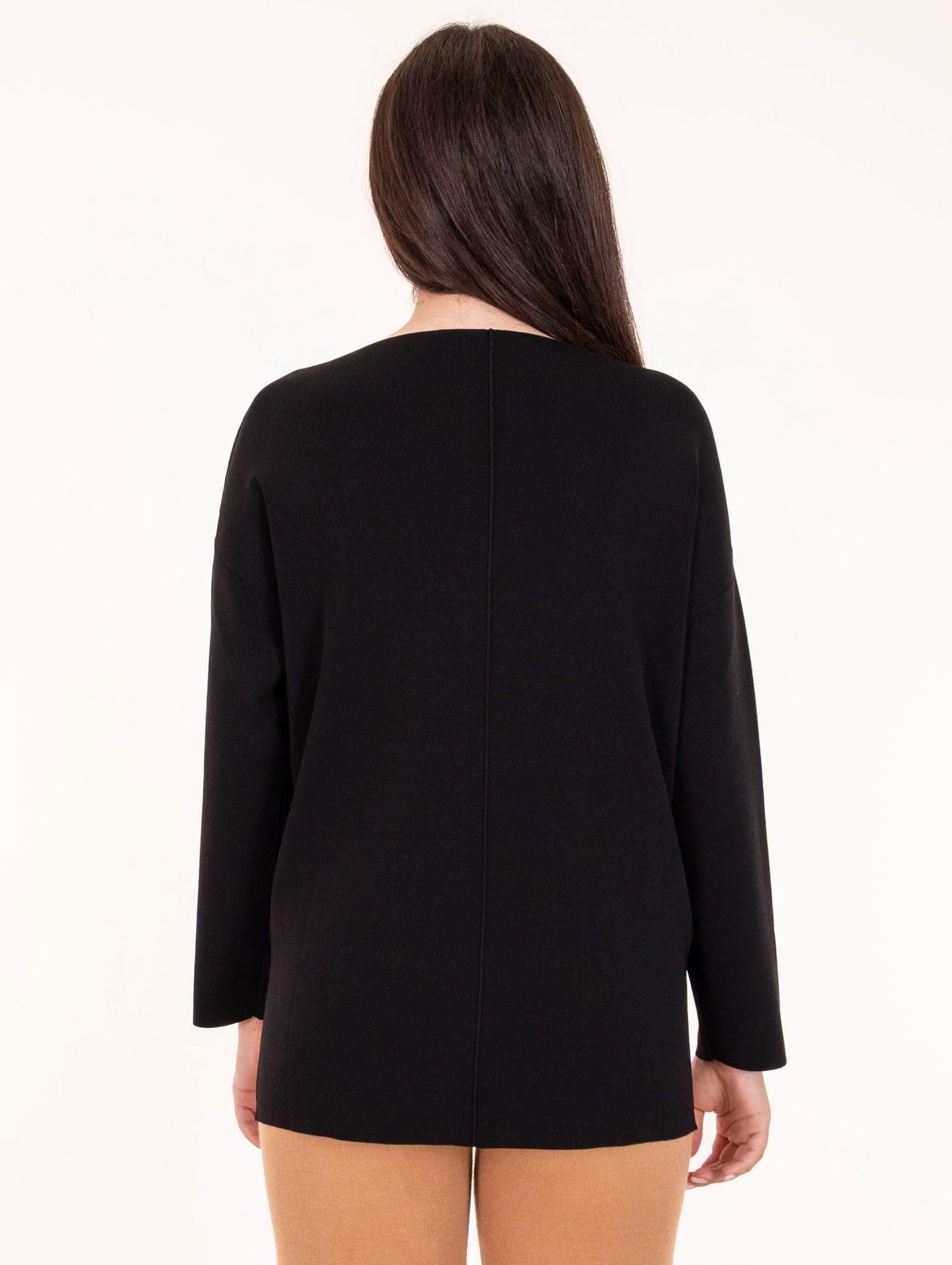 Maglia Scollo Barca Alpha Studio in Viscosa Nero