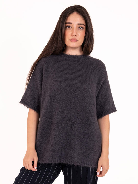 Maglia T-Shirt Alysi in Mohair Notte