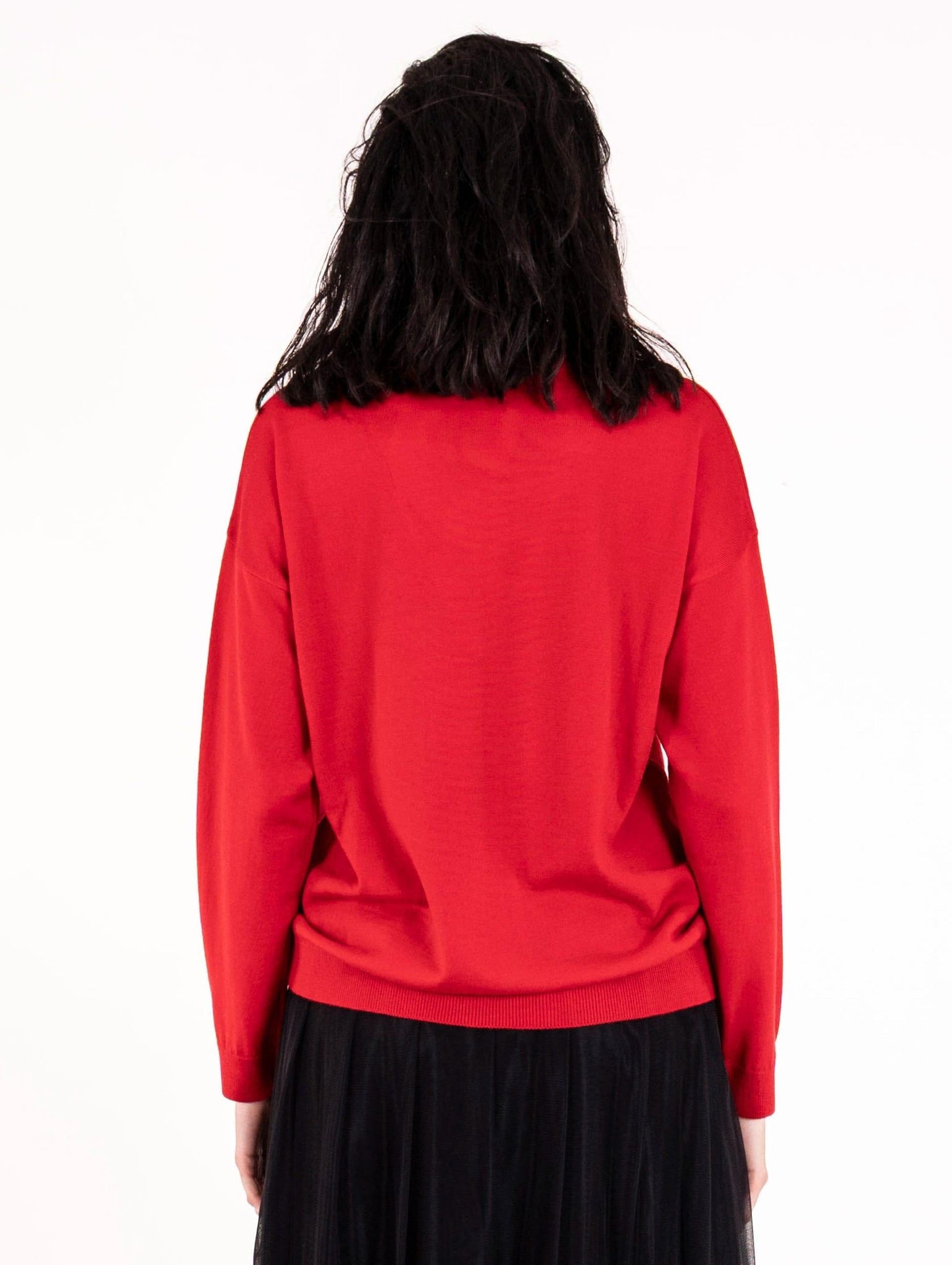 Maglia V Alpha Studio in Pura Lana Rossa – Four Stroke