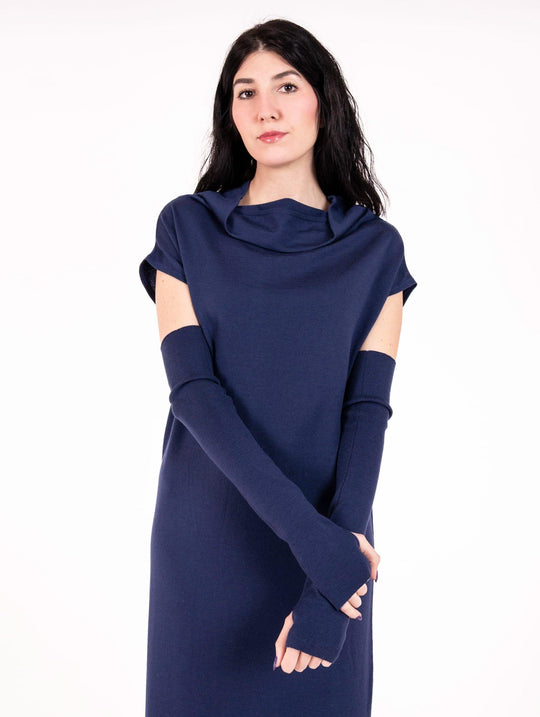 Manicotti Alpha Studio in Pura Lana Blu