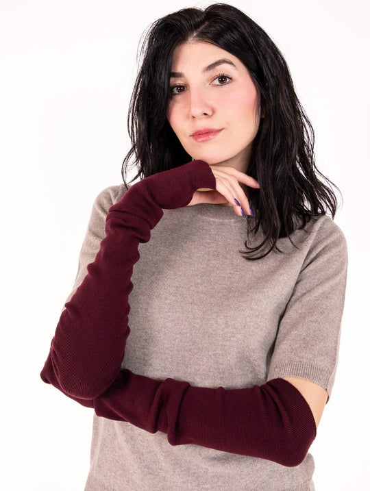 Manicotti Alpha Studio in Pura Lana Ciliegia