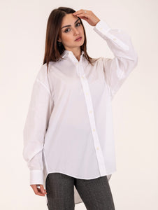 Maxi Camicia Covert in Cotone Bianco