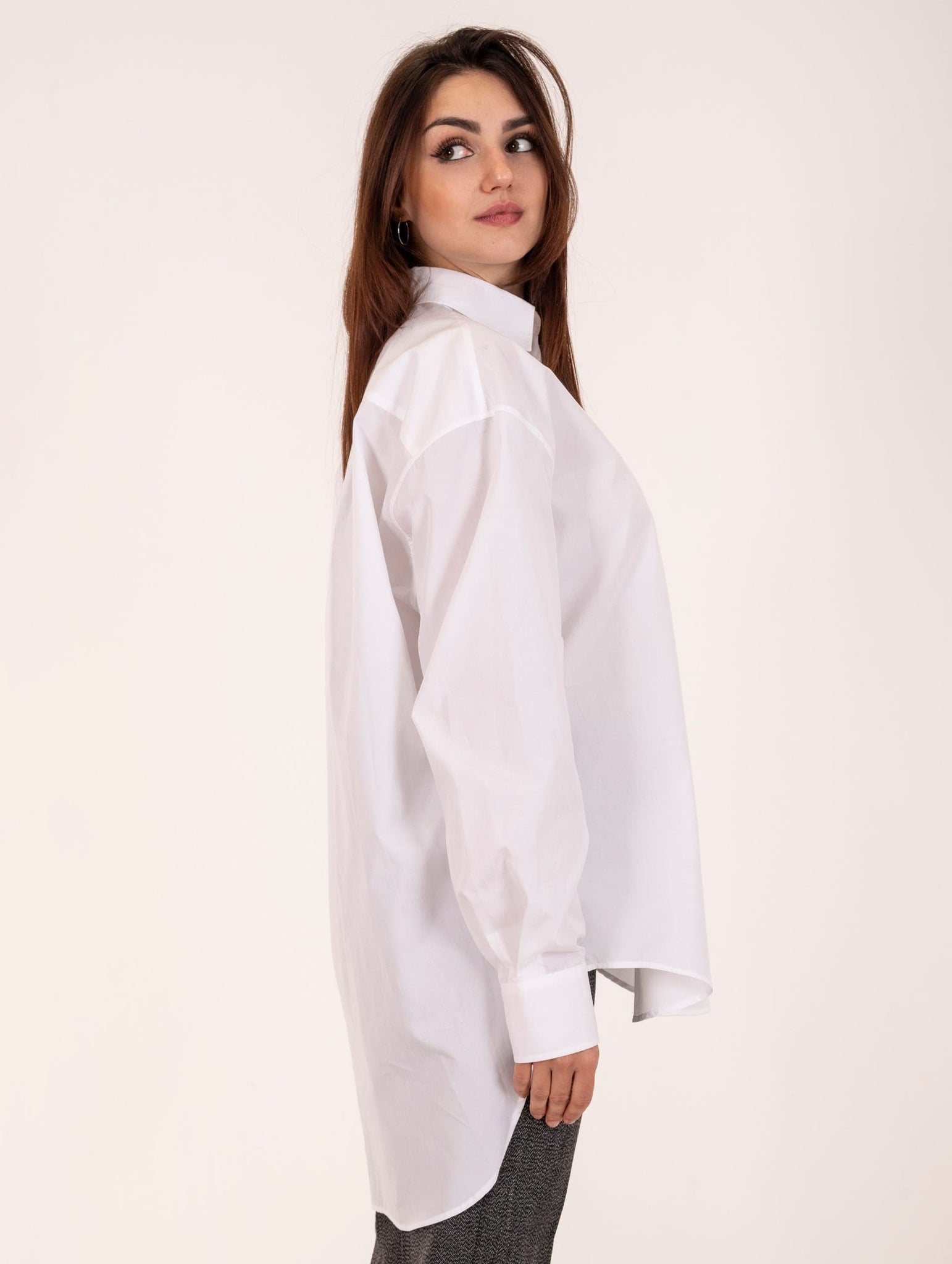 Maxi Camicia Covert in Cotone Bianco