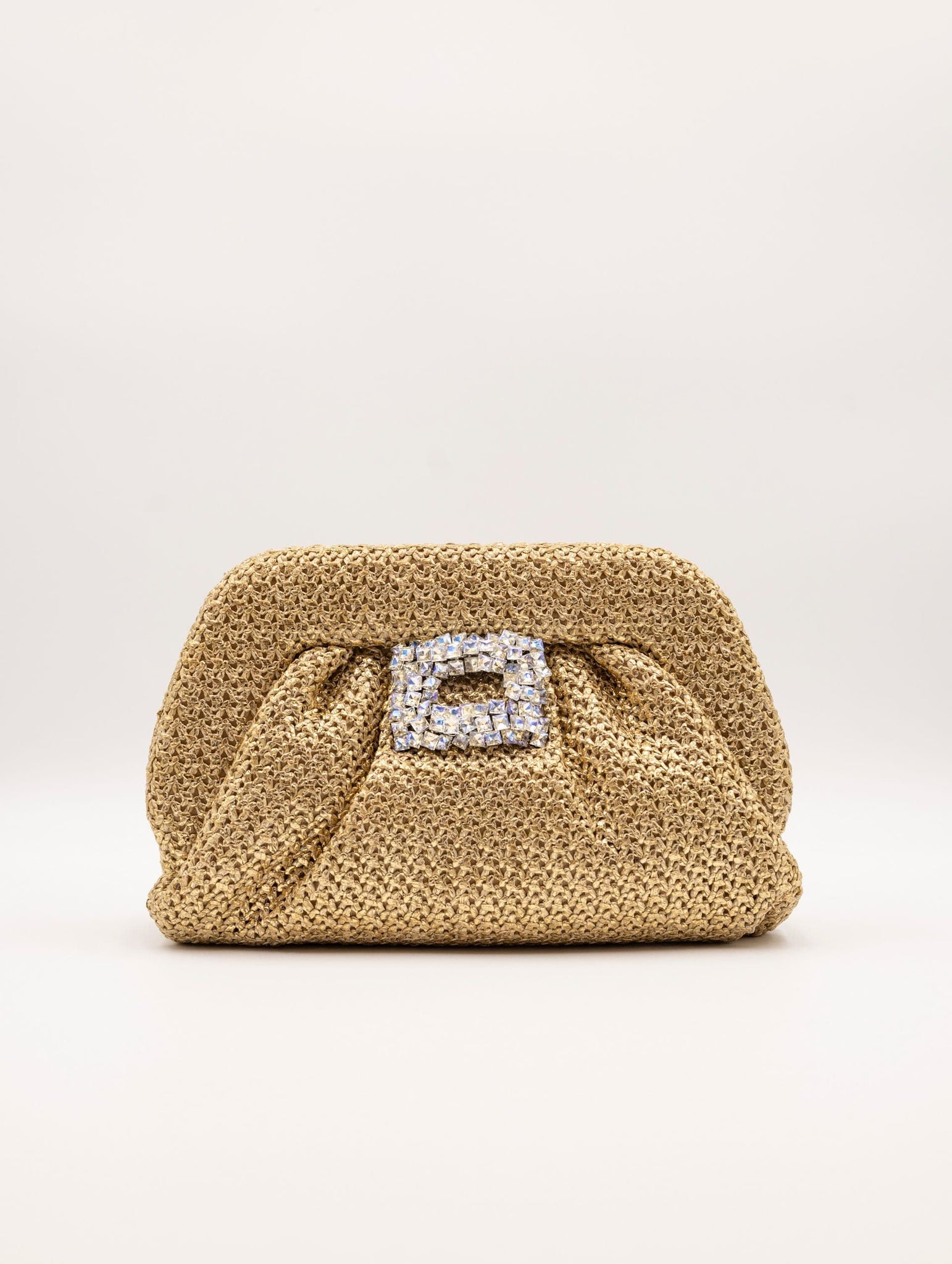 Maxi Pochette Twenty Fourhaitch in Rafia Laminata Oro