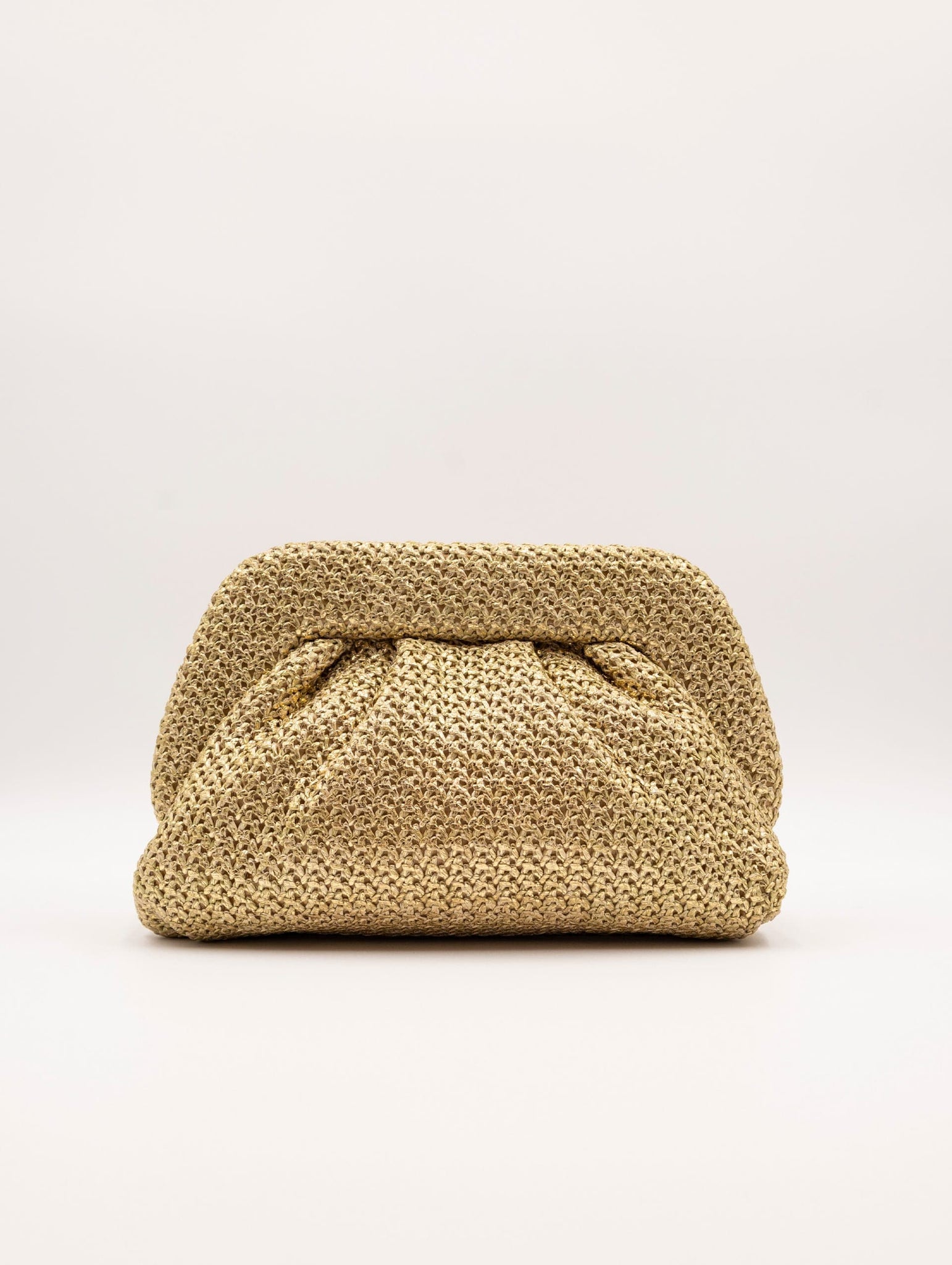 Maxi Pochette Twenty Fourhaitch in Rafia Laminata Oro