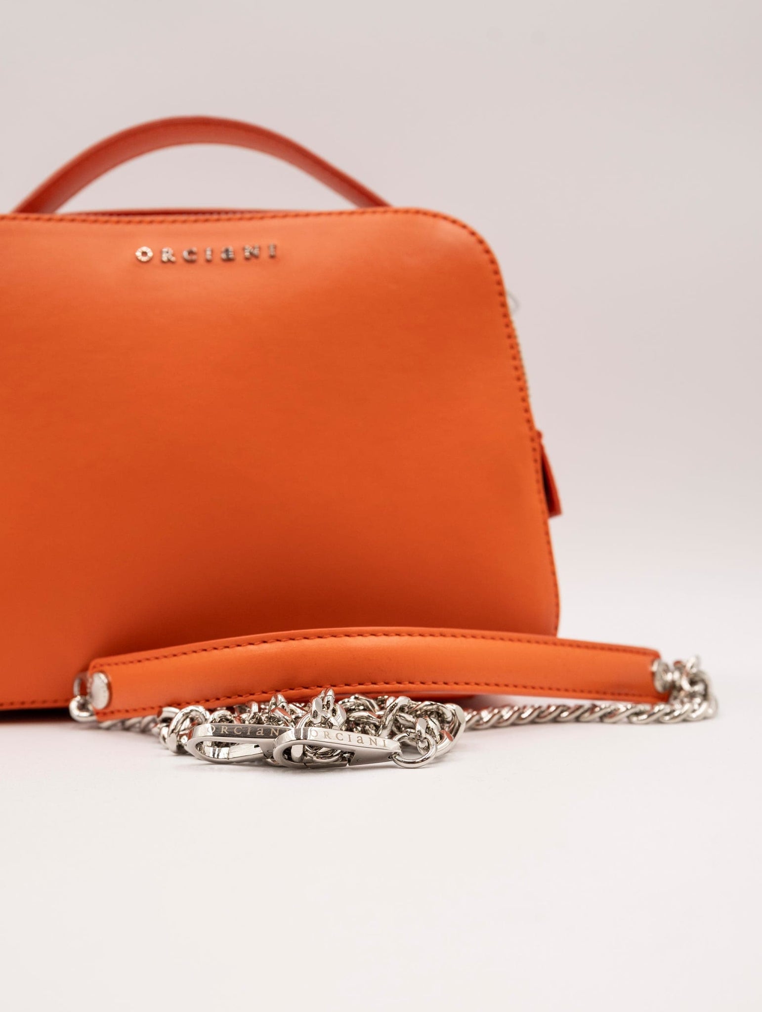 Mini Bag Chéri Vanity Orciani in Pelle Liscia Arancio