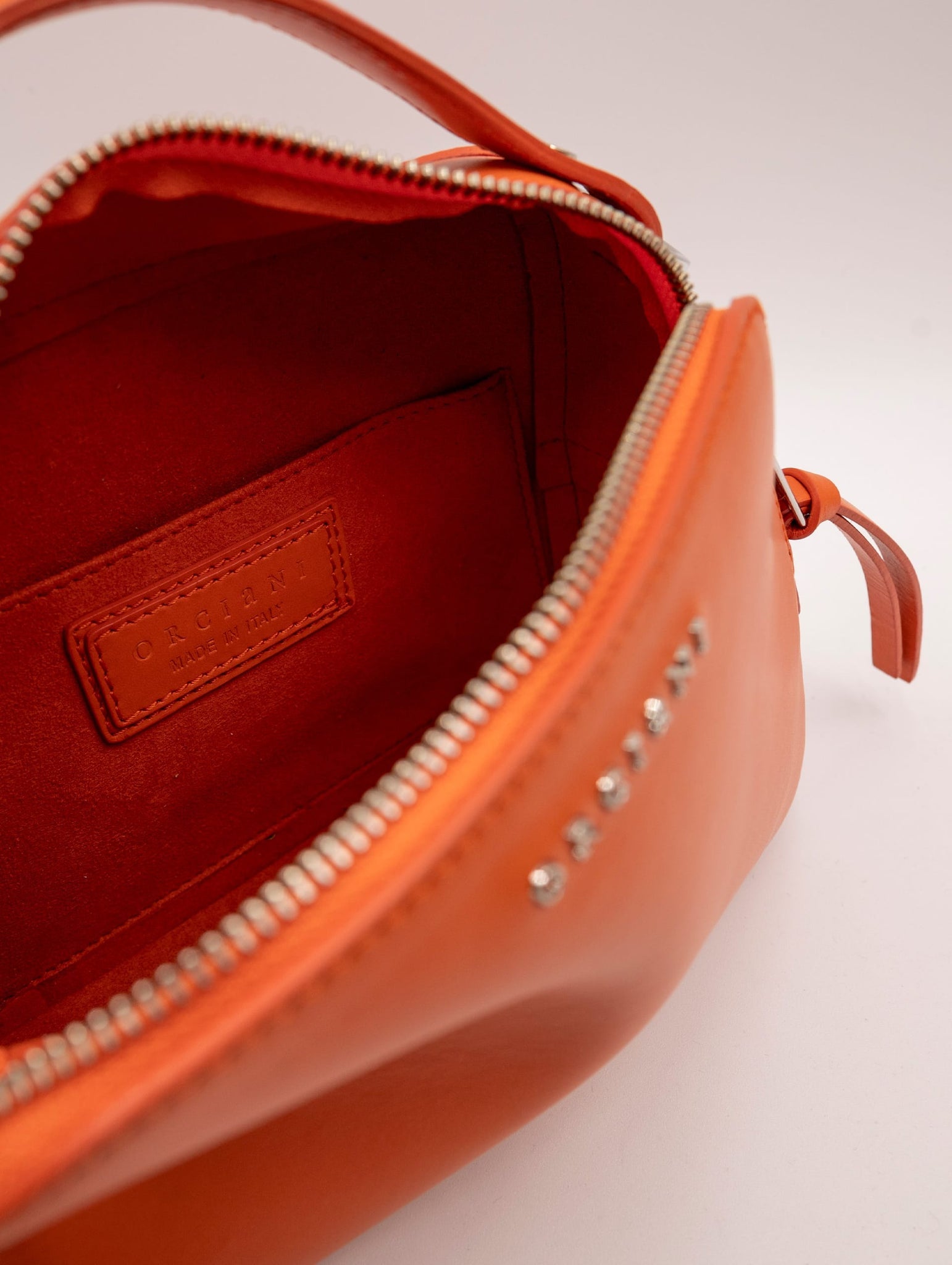 Mini Bag Chéri Vanity Orciani in Pelle Liscia Arancio