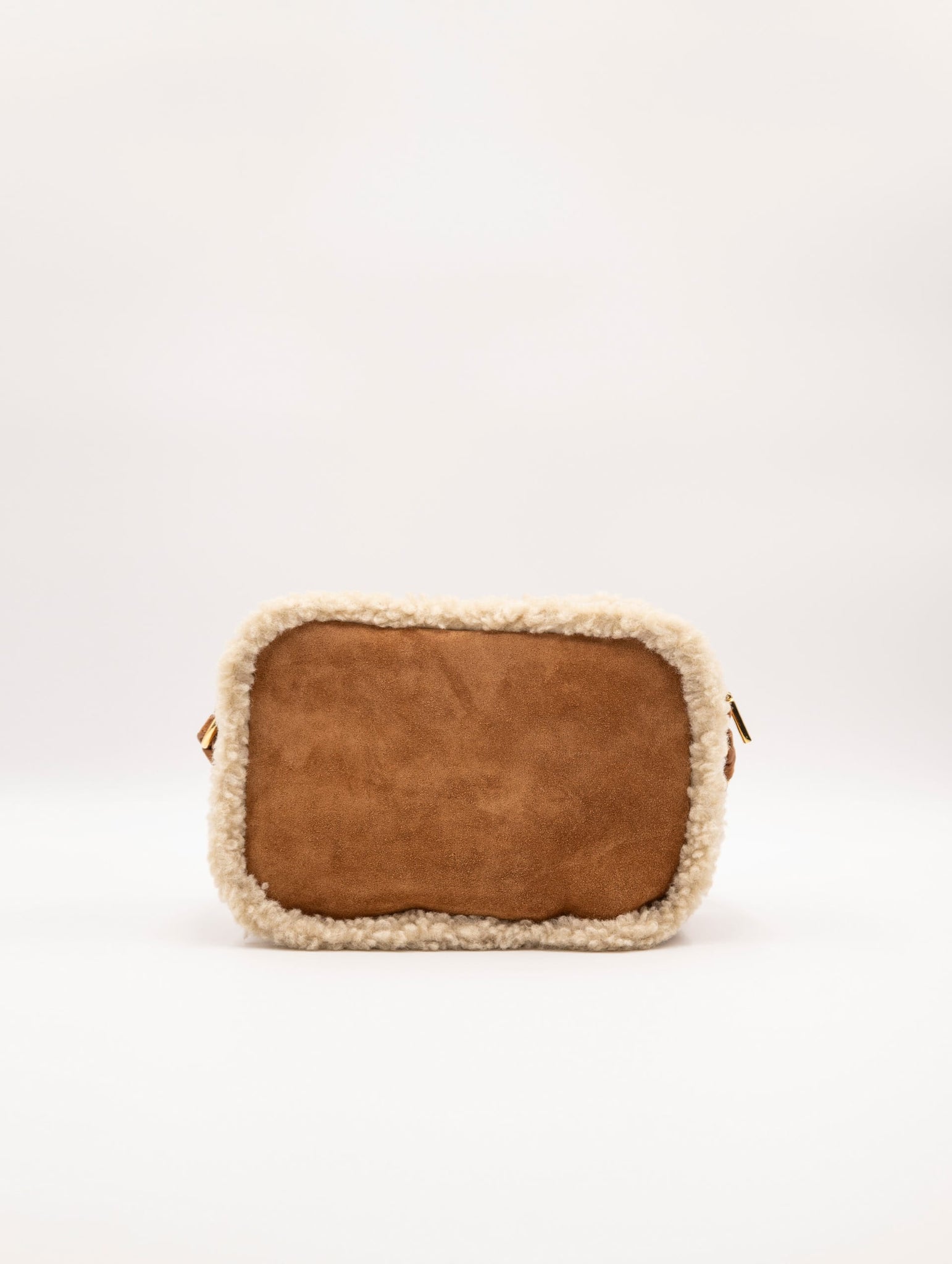 Mini Bag Coccinelle Beat in Camoscio ed Eco Shearling Cuoio