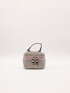 Mini Bag Twenty Fourhaitch Strass Argento e Rosa