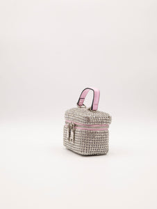 Mini Bag Twenty Fourhaitch Strass Argento e Rosa