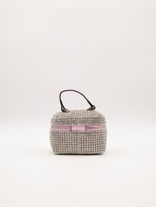 Mini Bag Twenty Fourhaitch Strass Argento e Rosa