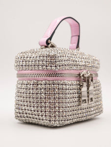 Mini Bag Twenty Fourhaitch Strass Argento e Rosa