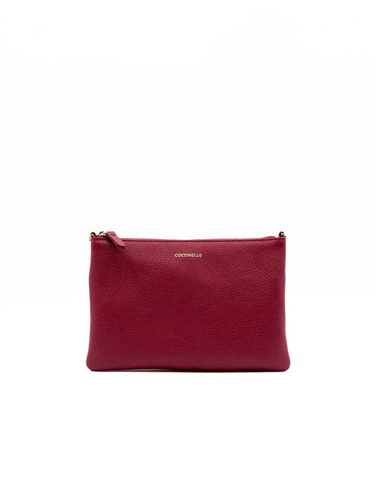 Mini Pochette Coccinelle Best Crossbody in Pelle Scarlet