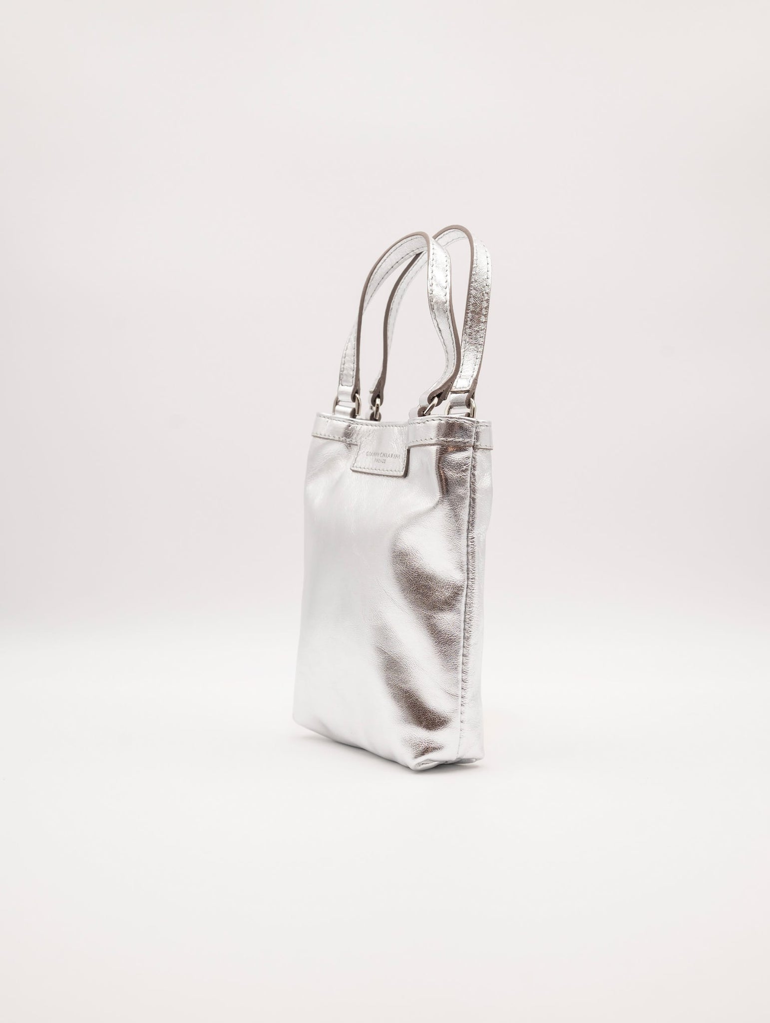 Minibag Camilla Gianni Chiarini in Pelle Laminata Argento