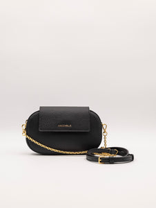 Minibag Coccinelle Dew in Pelle Martellata Nero