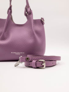 Minibag Dua Gianni Chiarini in Pelle Martellata Viola