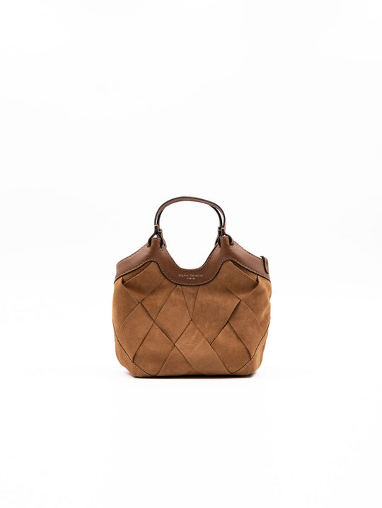 Minibag Dua Gianni Chiarini in Suede Caramello