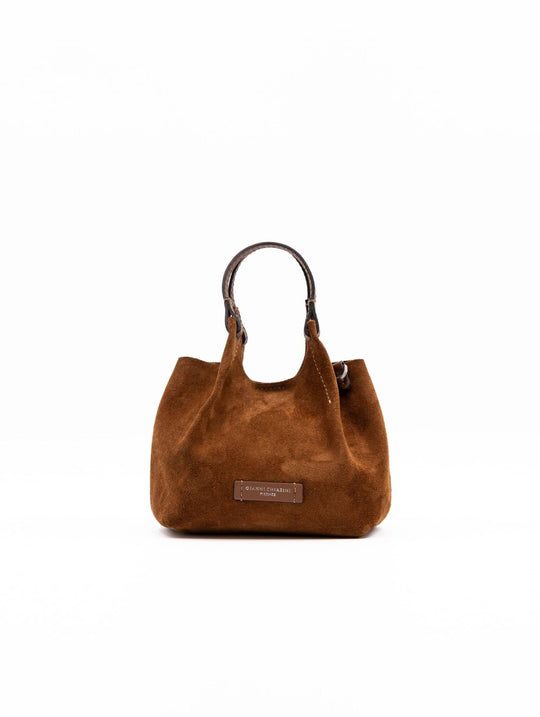 Minibag Dua Gianni Chiarini in Suede Cognac