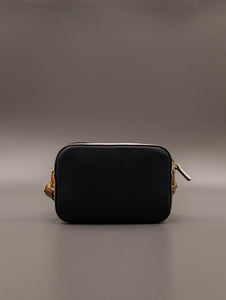 Minibag Tebe Tricolor Coccinelle in Pelle Martellata Marrone, Nero, Bianco