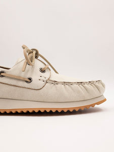 Mocassino a Barca Hull Voile Blanche in Suede Delavè Beige