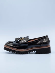 Mocassino Beat Shiny Coccinelle in Pelle Nero Lucido