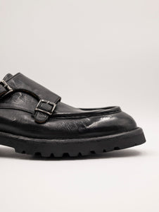 Mocassino Doppia Fibbia Green George in Pelle Nero