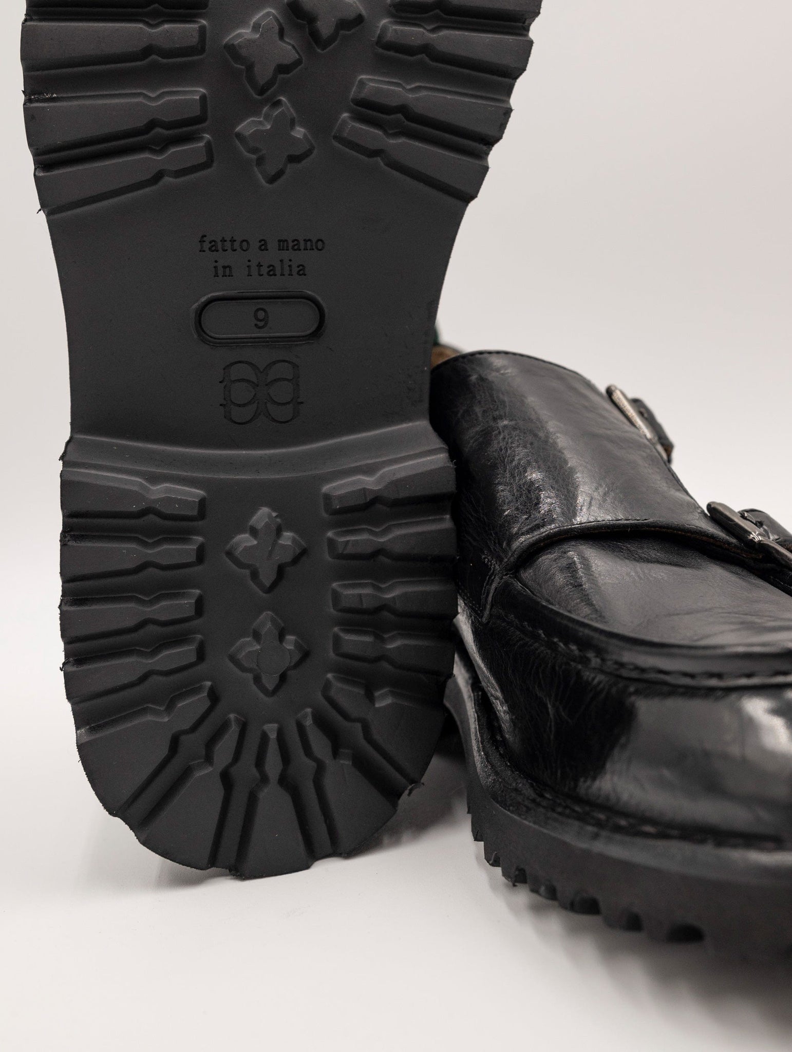 Mocassino Doppia Fibbia Green George in Pelle Nero