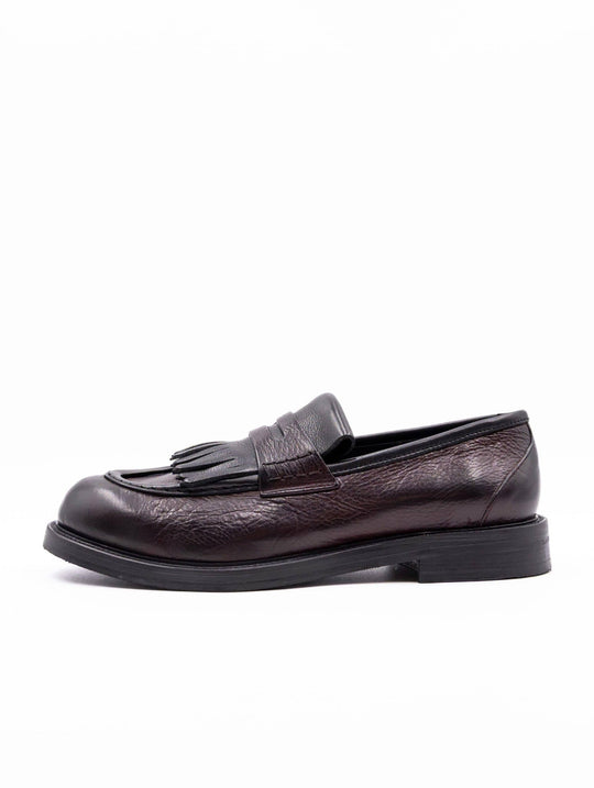 Moccasin Four Stroke with Barolo and Black Nappa Leather