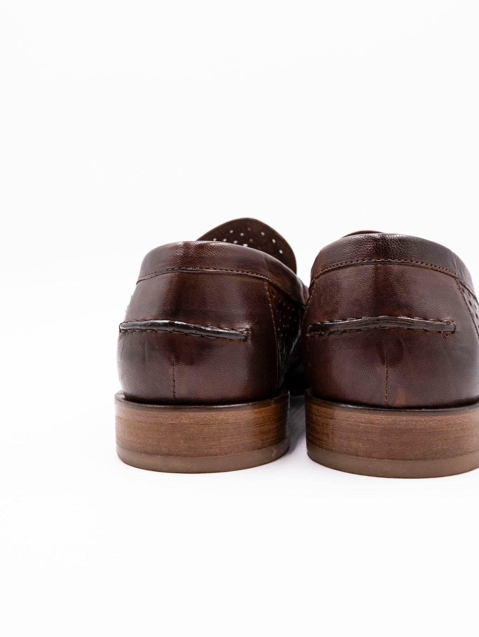 Mocassino Four Stroke in Pelle Traforata Cuoio