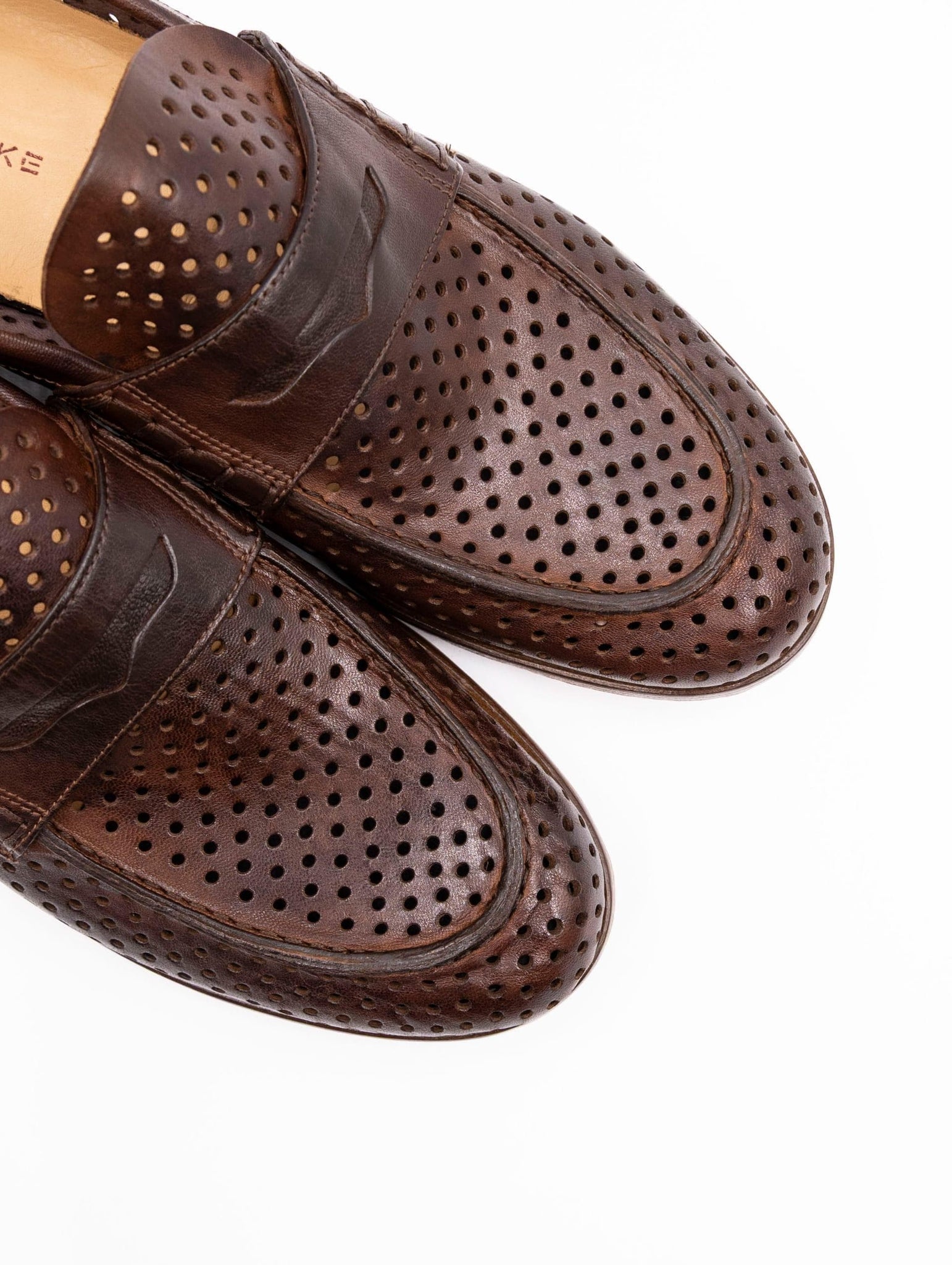 Mocassino Four Stroke in Pelle Traforata Cuoio