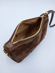 Nora Pouch Gianni Chiarini in Suede Cioccolata