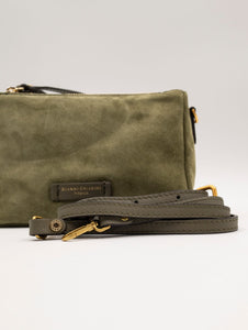 Nora Pouch Gianni Chiarini in Suede Verde Militare