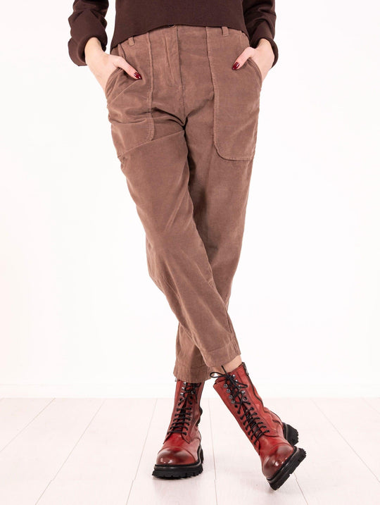 Pantalone Alessia Santi in Velluto Stretch Fango