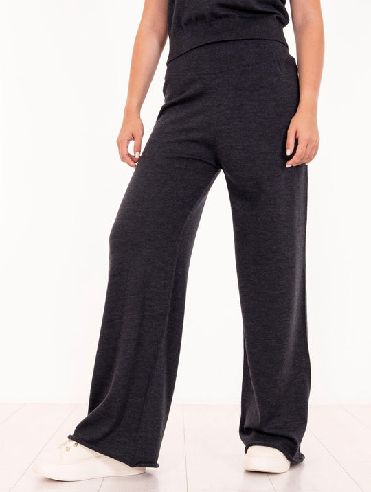 Alpha Studio Pants in Pure Wool Anthracite
