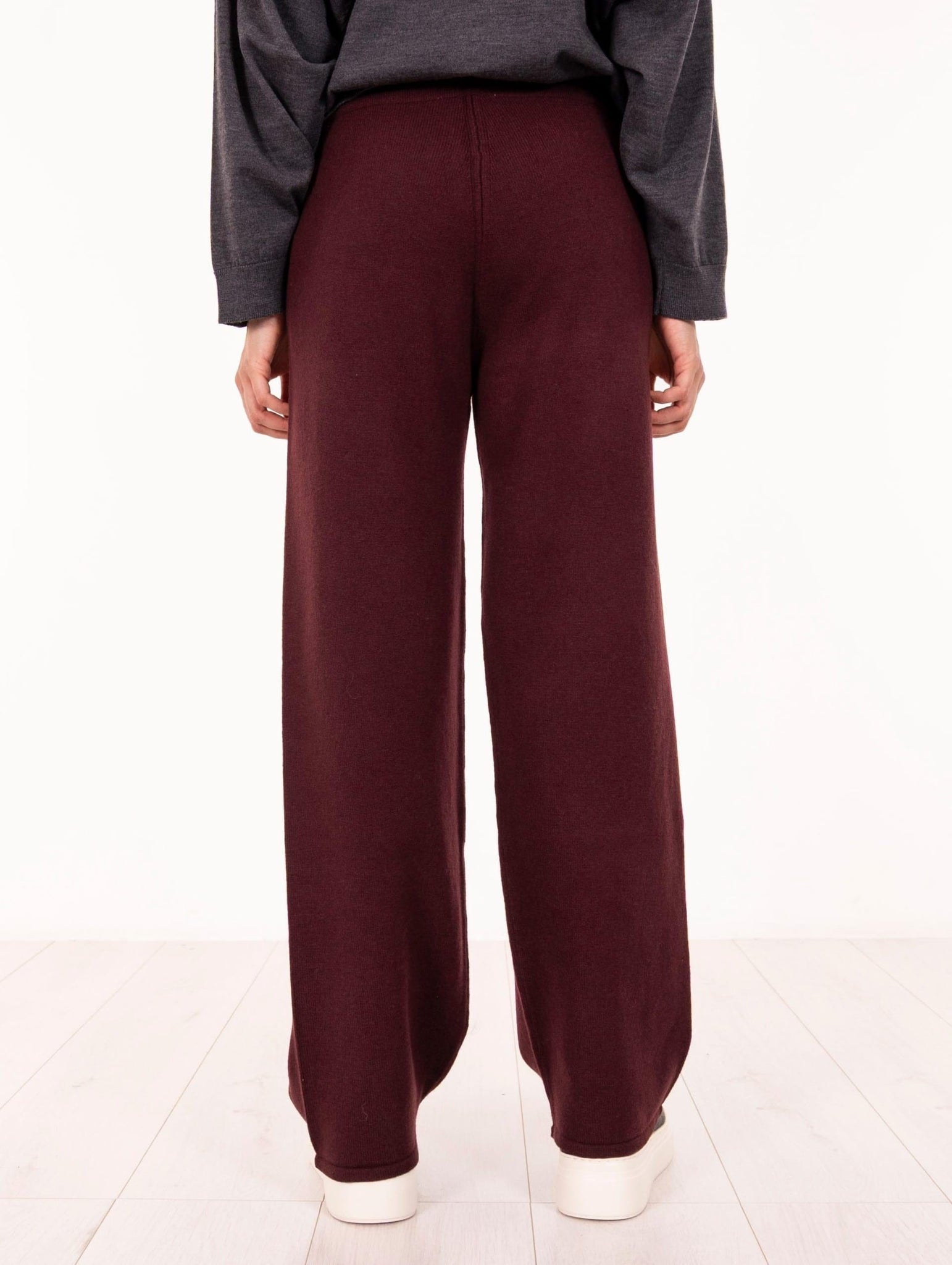 Pantalone Alpha Studio in Pura Lana Geelong Ciliegia