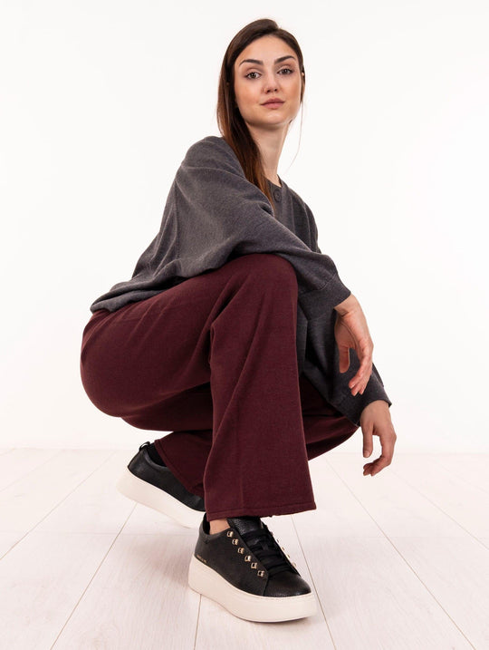 Hose Alpha Studio aus reiner Geelong-Wolle Kirsche