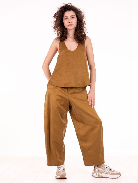 Pantalone Alysi in Lyocell e Lino Olio
