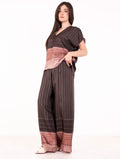 Hose Alysi aus Seide mit Schoko-Muster