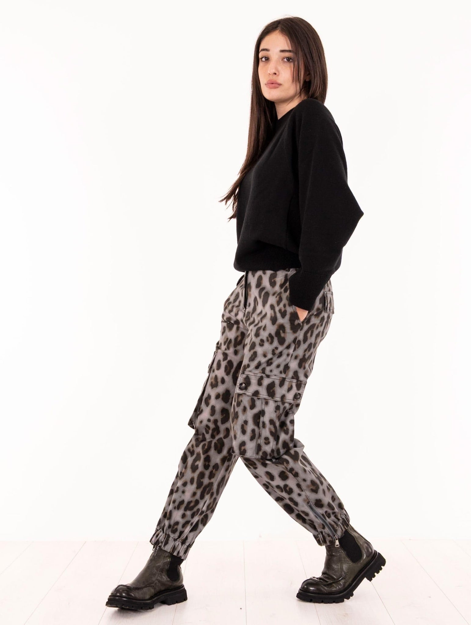 Pantalone Cargo Alessia Santi Leo Nero