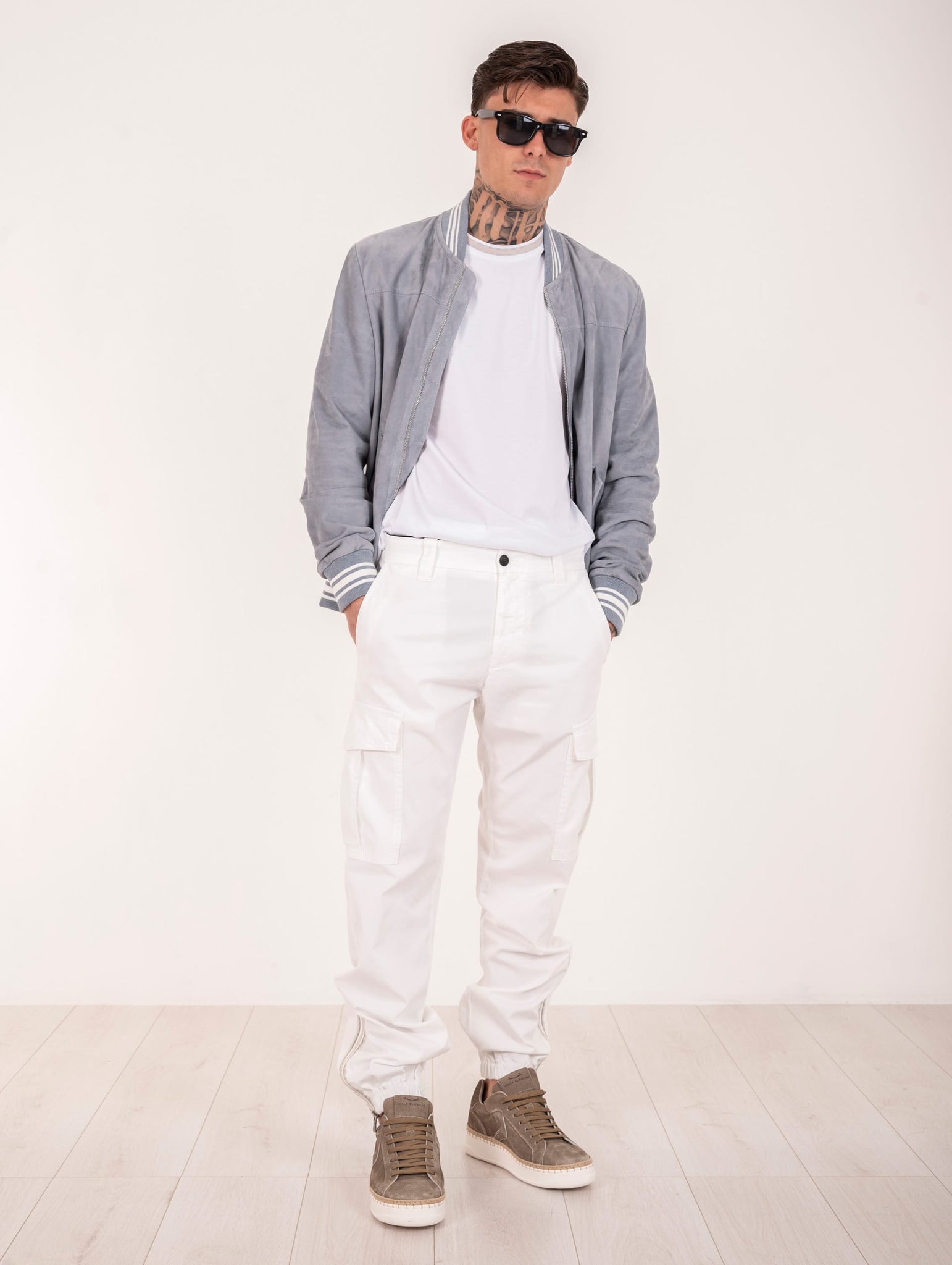 Pantalone Cargo Eleventy Milano in Cotone Bianco