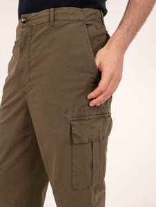 Pantalone Cargo L.B.M. 1911 in Cotone Stretch Oliva