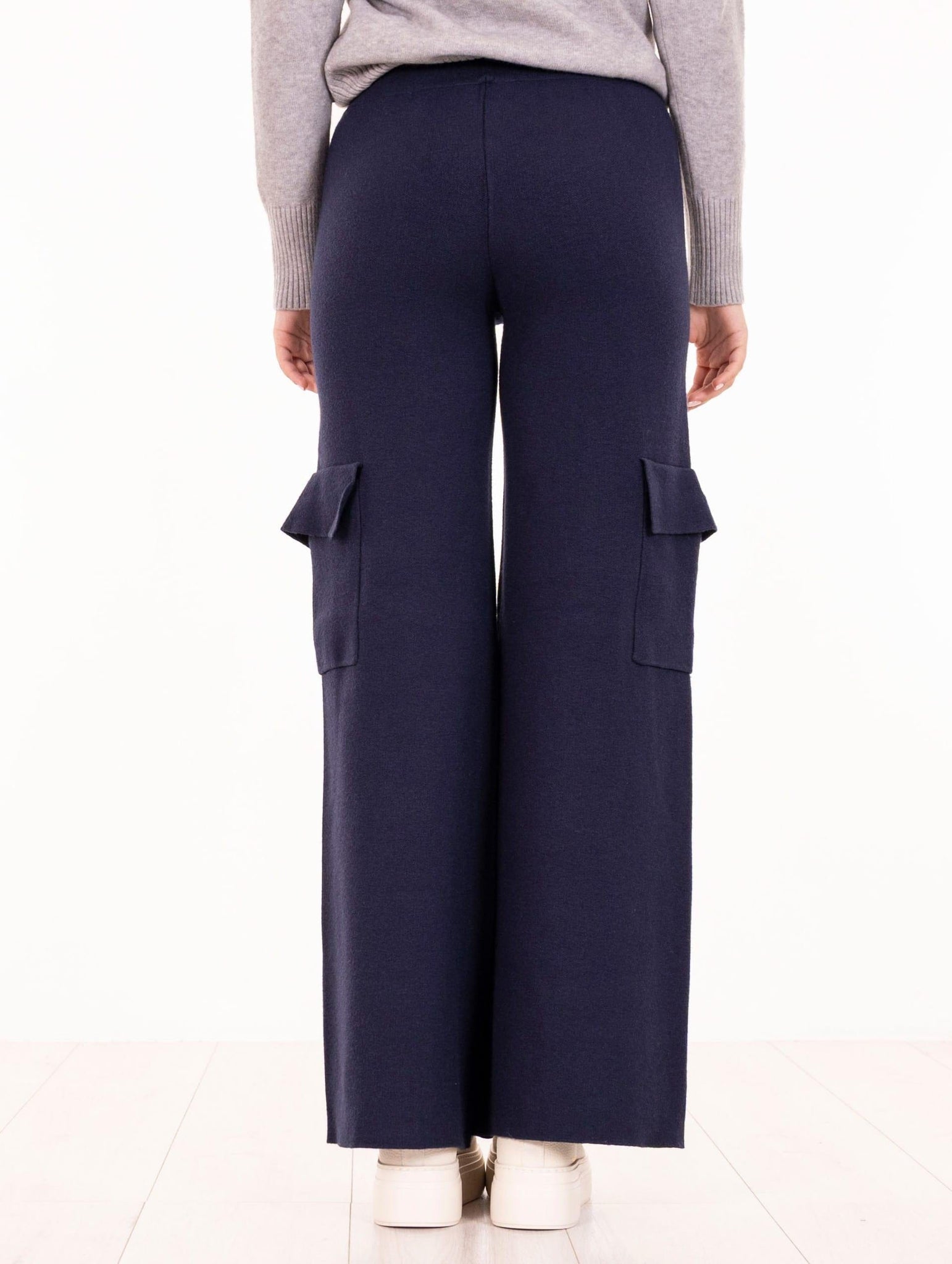 Pantalone Cargo White Wise in Viscosa Blu